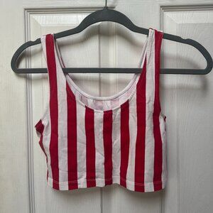 Divided H&M Red and White Striped Tank Top